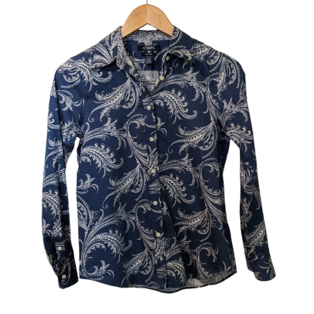 Chaps Blue Paisley Button Down pxs
